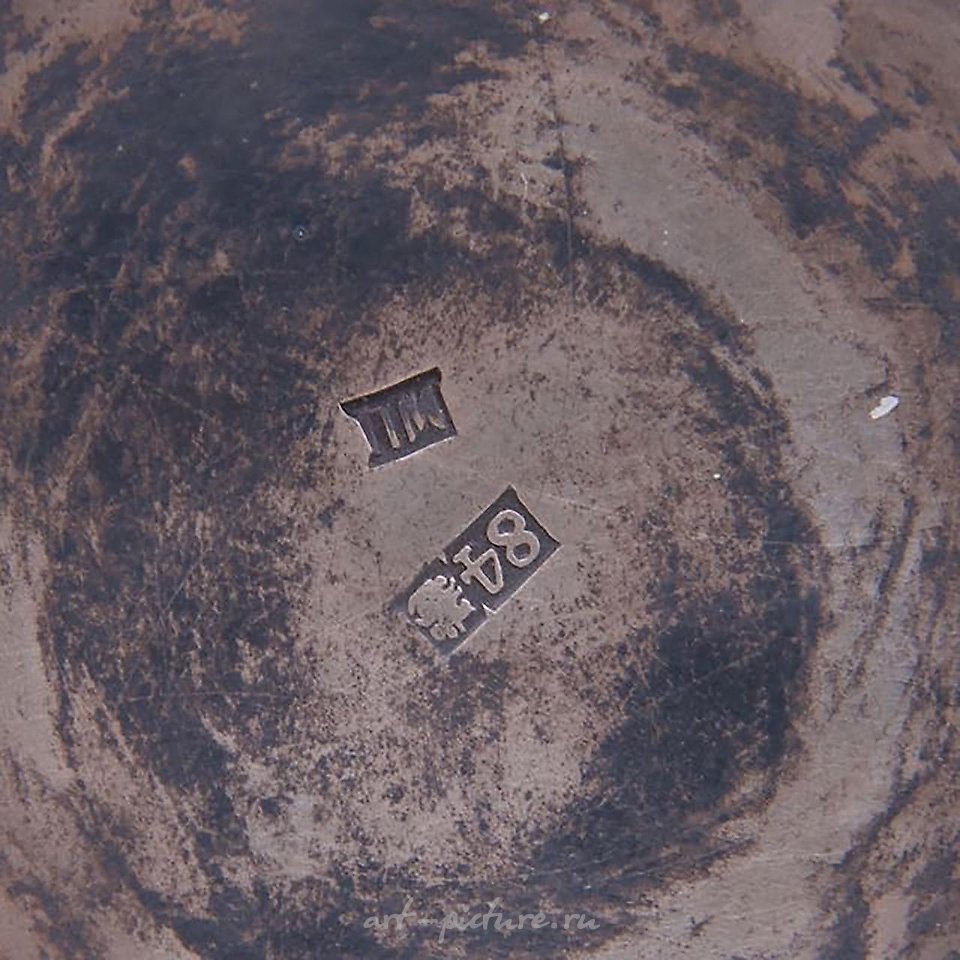 Russian silver , A Russian silver tankard, enamel, gilding. P. Milyukov manufacturer...