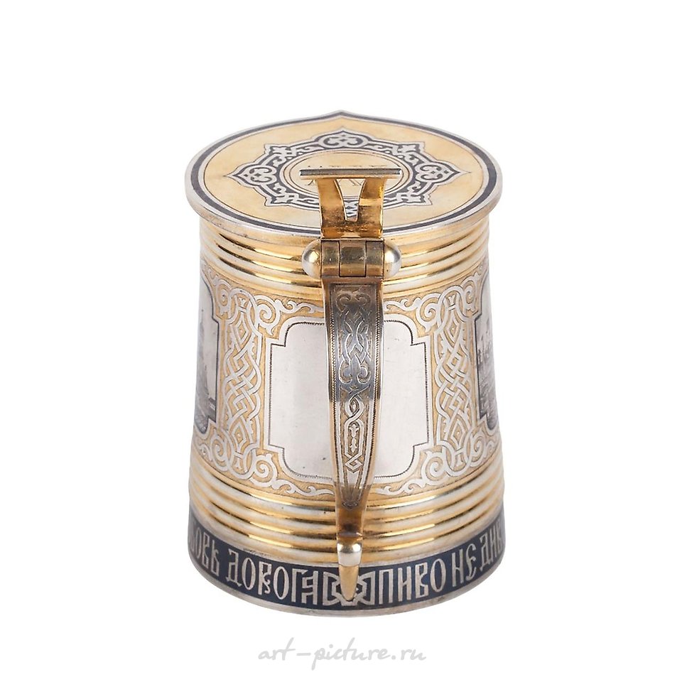 俄罗斯银 , 俄罗斯礼品银杯，镀金和黑色