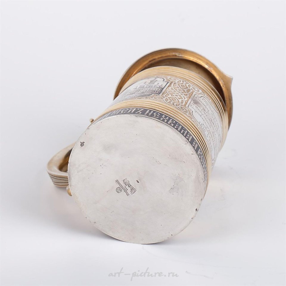 俄罗斯银 , 俄罗斯礼品银杯，镀金和黑色