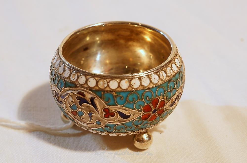 Russian silver , A 19th Century Gustav Klingert Russian silver and enamel open...