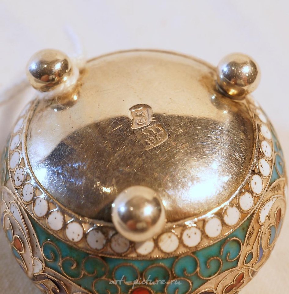 Russian silver , A 19th Century Gustav Klingert Russian silver and enamel open...