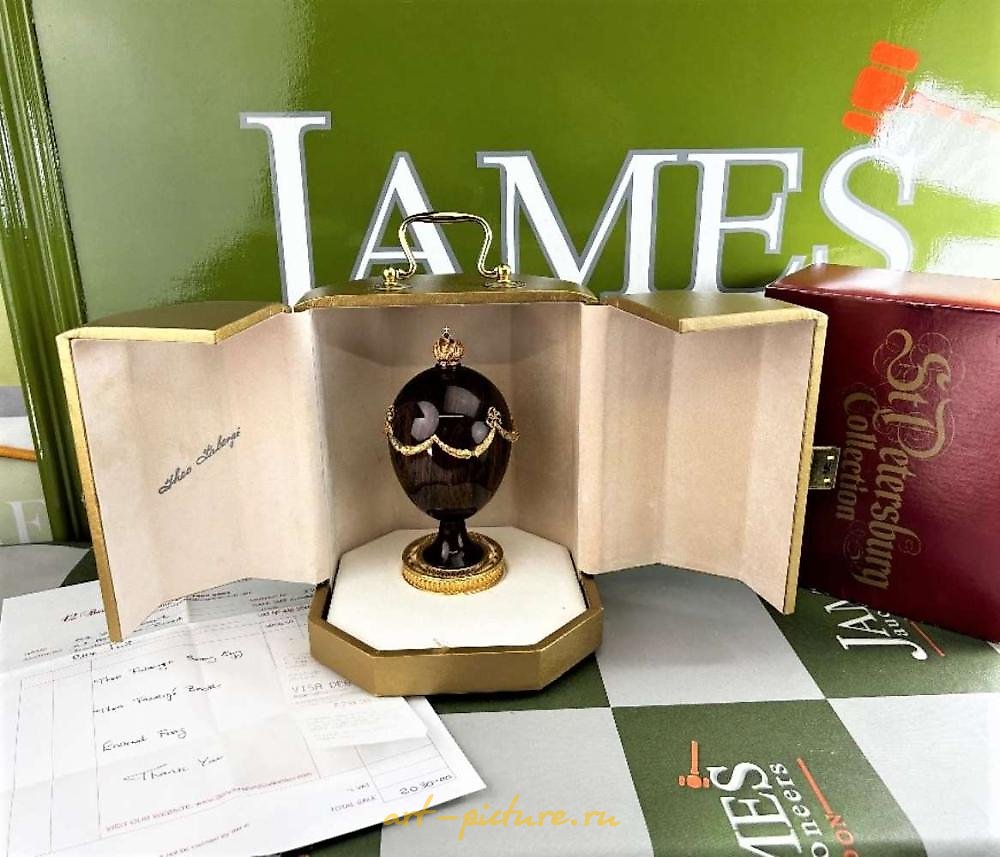 俄罗斯银 , 24克拉黄金theo Faberge Swag鸡蛋，1985年限量版