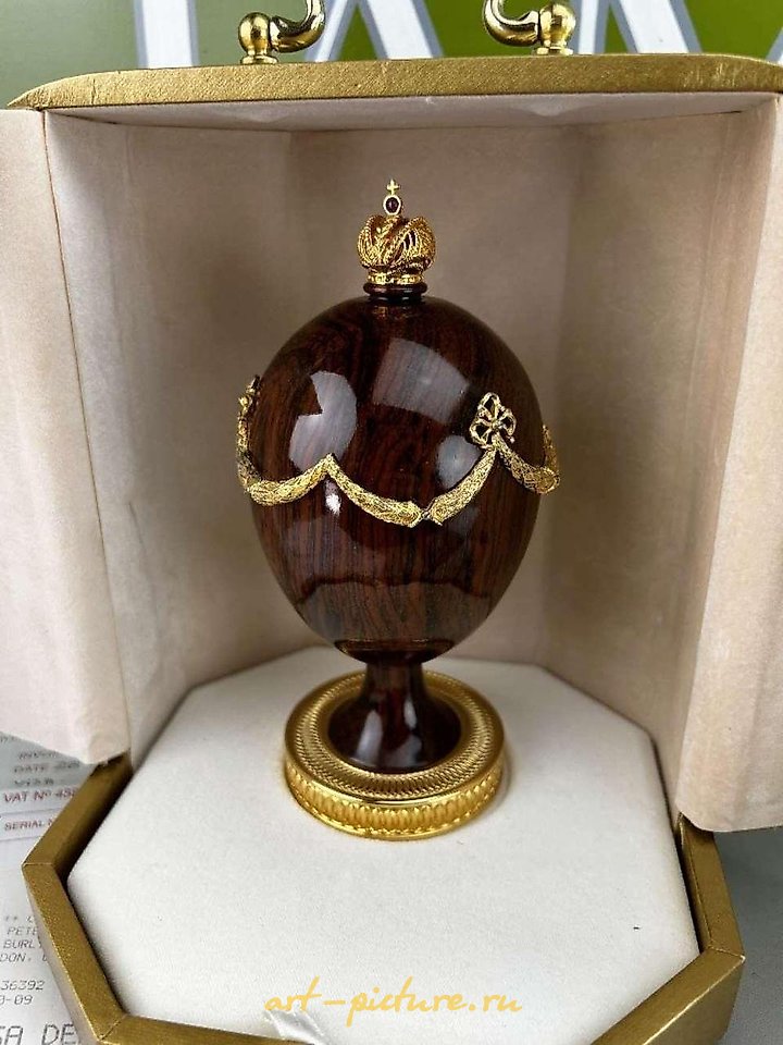 俄罗斯银 , 24克拉黄金theo Faberge Swag鸡蛋，1985年限量版