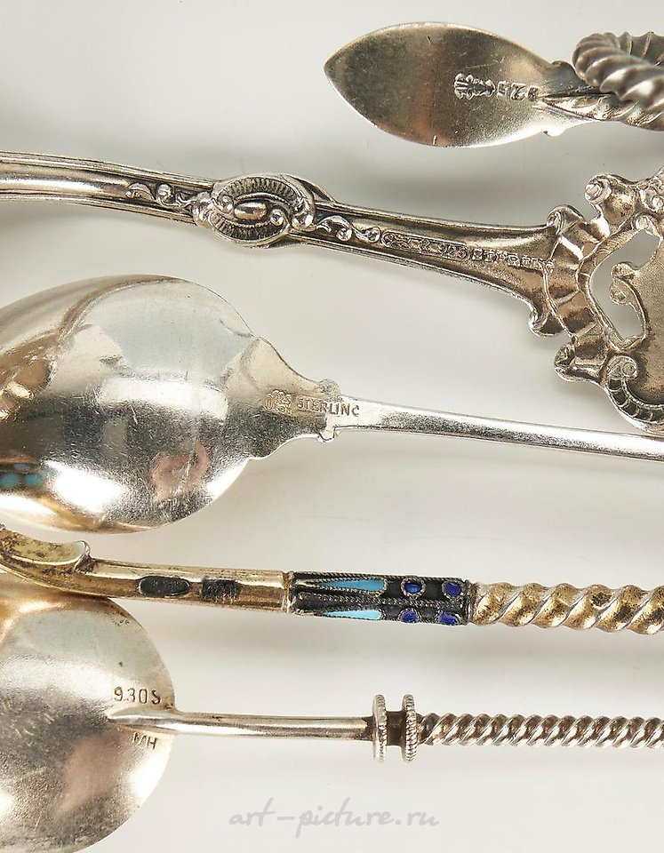 Russian silver , 6 pcs. Assorted Sterling Silver, including David-Andersen Enameled &...