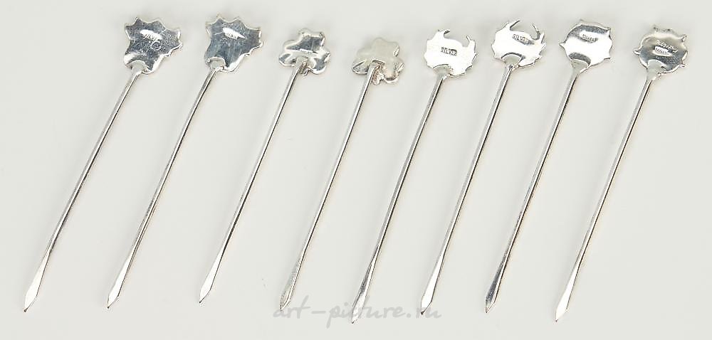 Russian silver , 6 pcs. Assorted Sterling Silver, including David-Andersen Enameled &...