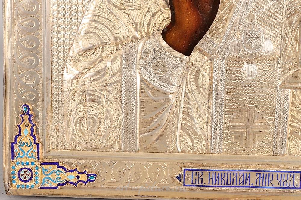 俄罗斯银 , 俄罗斯镀金银和琺瑯制成的圣像