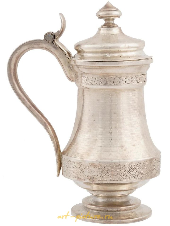 俄罗斯银 , 带折叠盖子的银脚俄罗斯皇家杯。