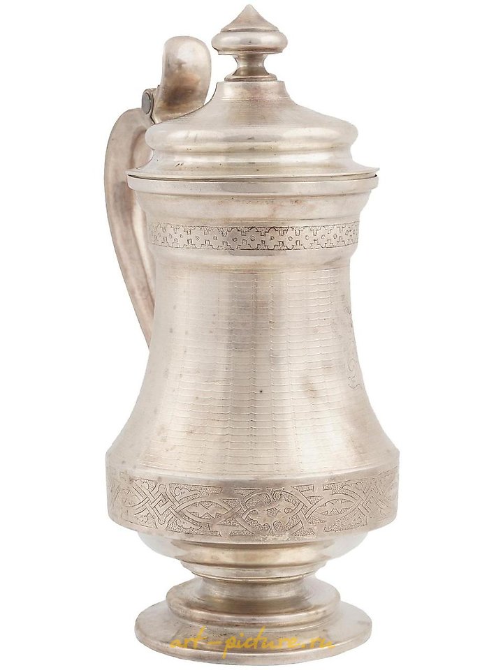 俄罗斯银 , 带折叠盖子的银脚俄罗斯皇家杯。