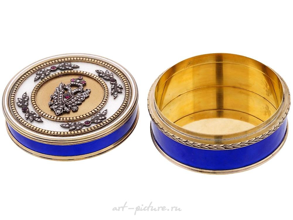 Russian silver , IMPERIAL RUSSIAN GILT SILVER ENAMEL DIAMONDS BOX