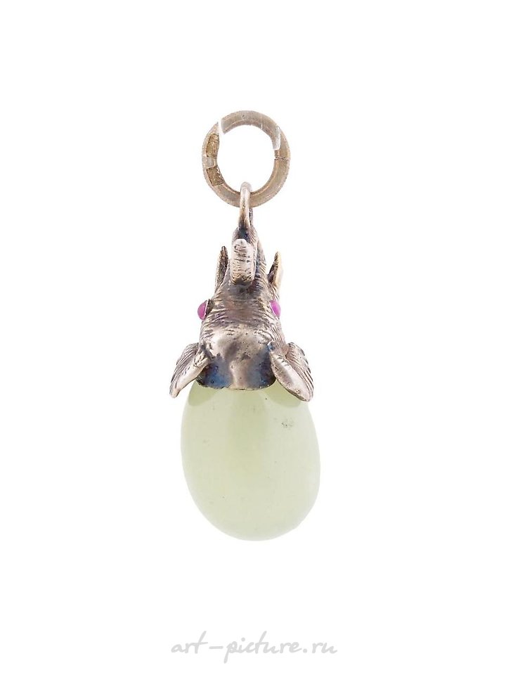 Russian silver , RUSSIAN 84 GILT SILVER GRAPE VINES EGG PENDANT