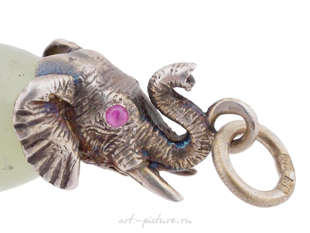 Russian silver , RUSSIAN 84 GILT SILVER GRAPE VINES EGG PENDANT