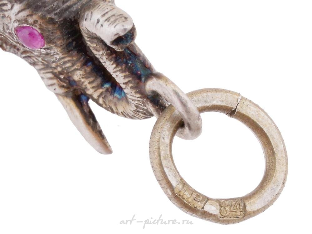 Russian silver , RUSSIAN 84 GILT SILVER GRAPE VINES EGG PENDANT