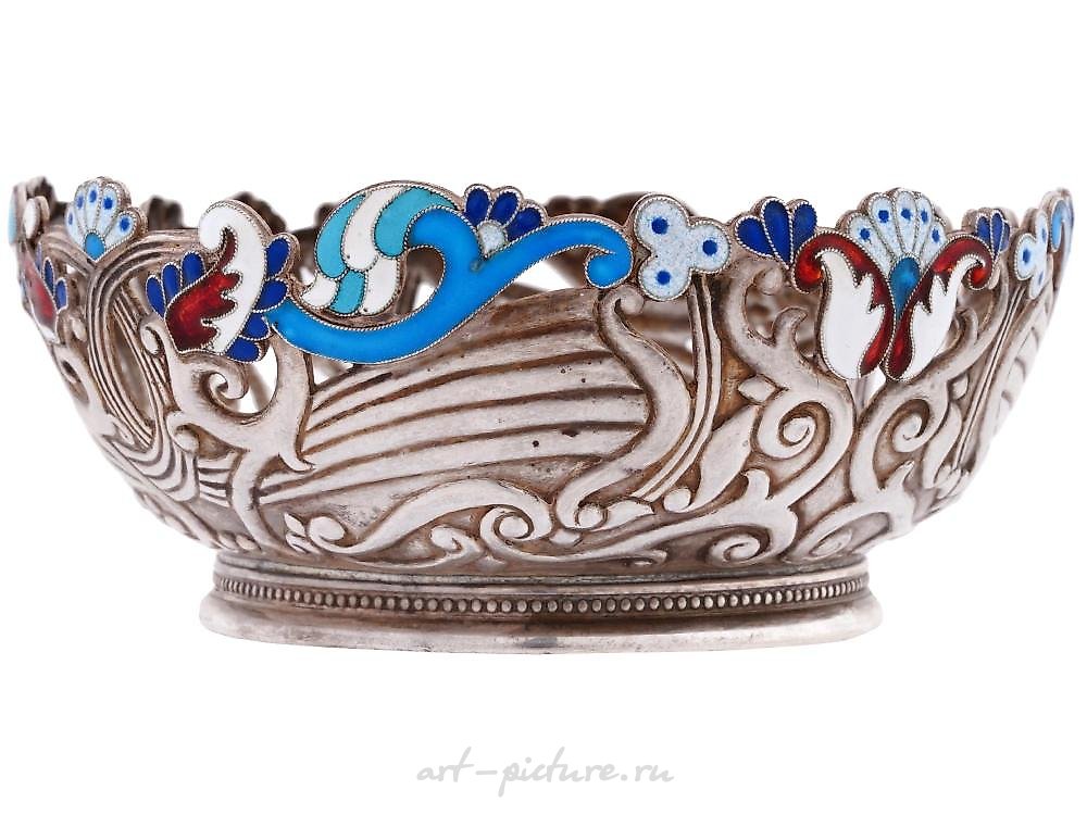 Russian silver , RUSSIAN STERLING SILVER CUT CRYSTAL SERVING BOWL