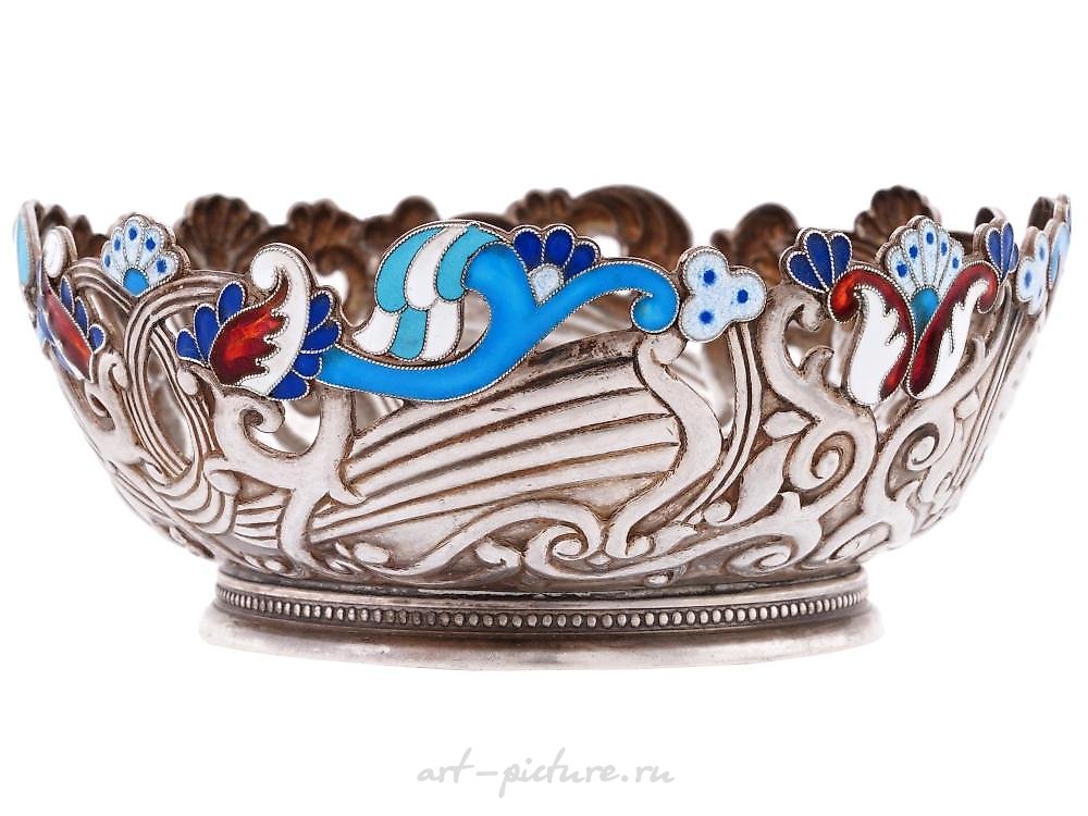 Russian silver , RUSSIAN STERLING SILVER CUT CRYSTAL SERVING BOWL