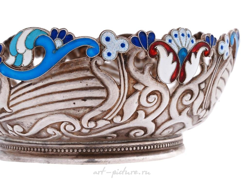 Russian silver , RUSSIAN STERLING SILVER CUT CRYSTAL SERVING BOWL