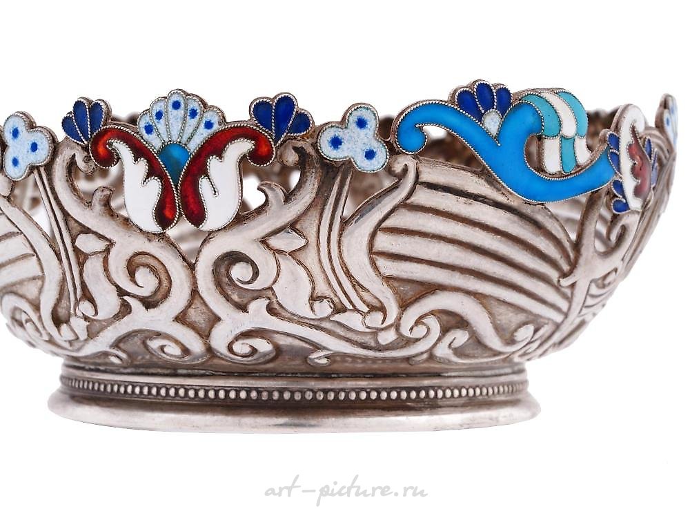 Russian silver , RUSSIAN STERLING SILVER CUT CRYSTAL SERVING BOWL