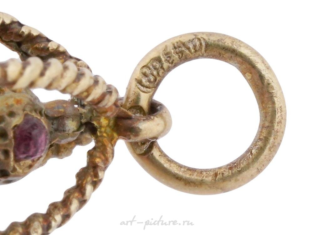 Russian silver , RUSSIAN GILT SILVER CARVED EASTER EGG PENDANT