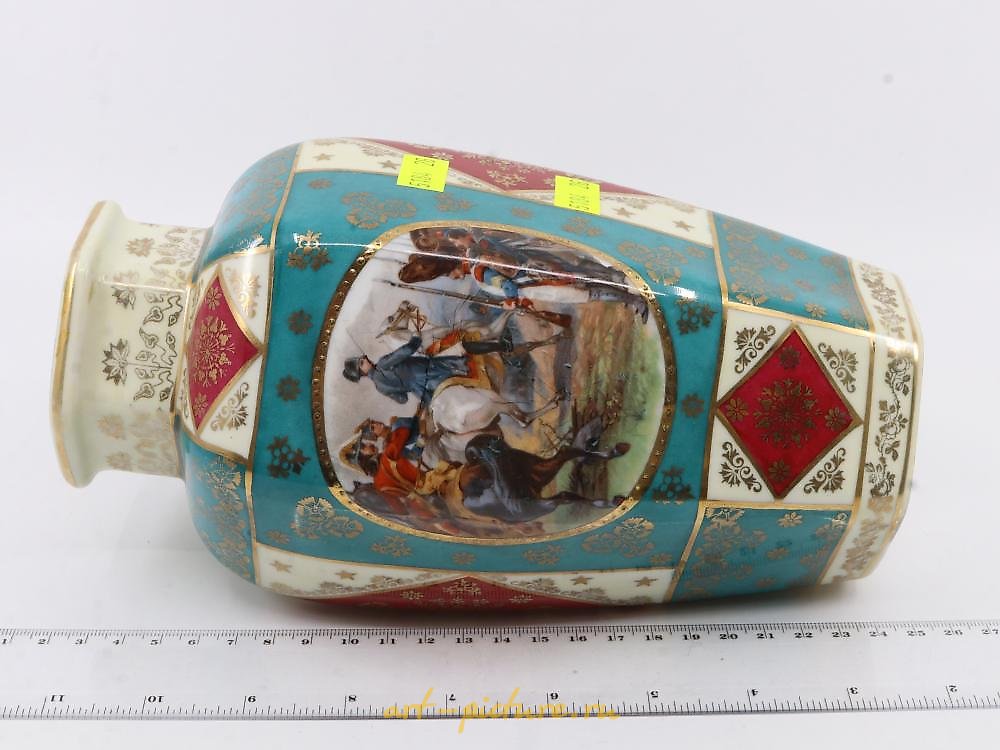 Royal Vienna Porcelain , ROYAL COPENHAGEN LARGE VASE DECORATED WITH PAIR OF SWANS FLA...