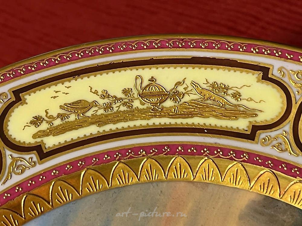 Royal Vienna Porcelain , Royal Vienna Dish with Classic Scene - Beauty and Angel