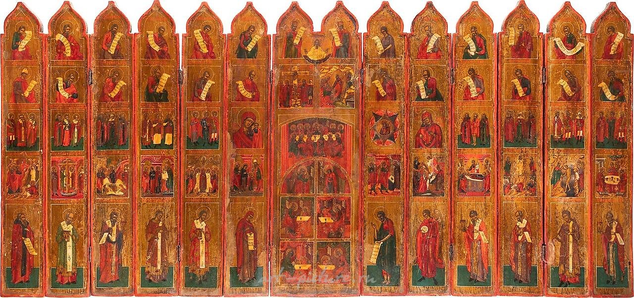 Русское серебро , Русский ПЕРЕДВИЖНОЙ ИКОНОСТАС, Ветка, 19 век.