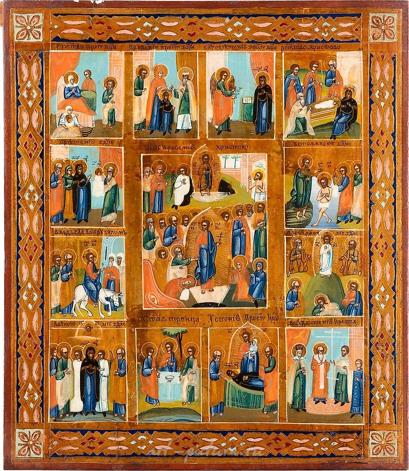 俄罗斯银 , 节日的图标。俄罗斯，19世纪末。