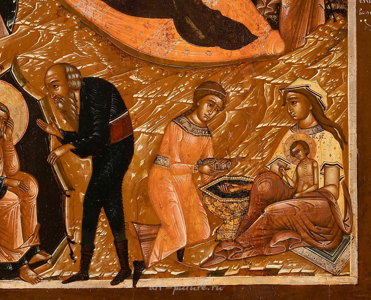 Русское серебро , БОЛЬШАЯ ИКОНА, ПОКАЗЫВАЮЩАЯ РОЖДЕСТВО ХРИСТОВО