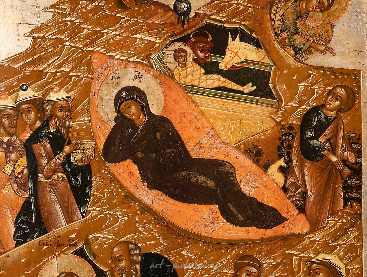 Русское серебро , БОЛЬШАЯ ИКОНА, ПОКАЗЫВАЮЩАЯ РОЖДЕСТВО ХРИСТОВО