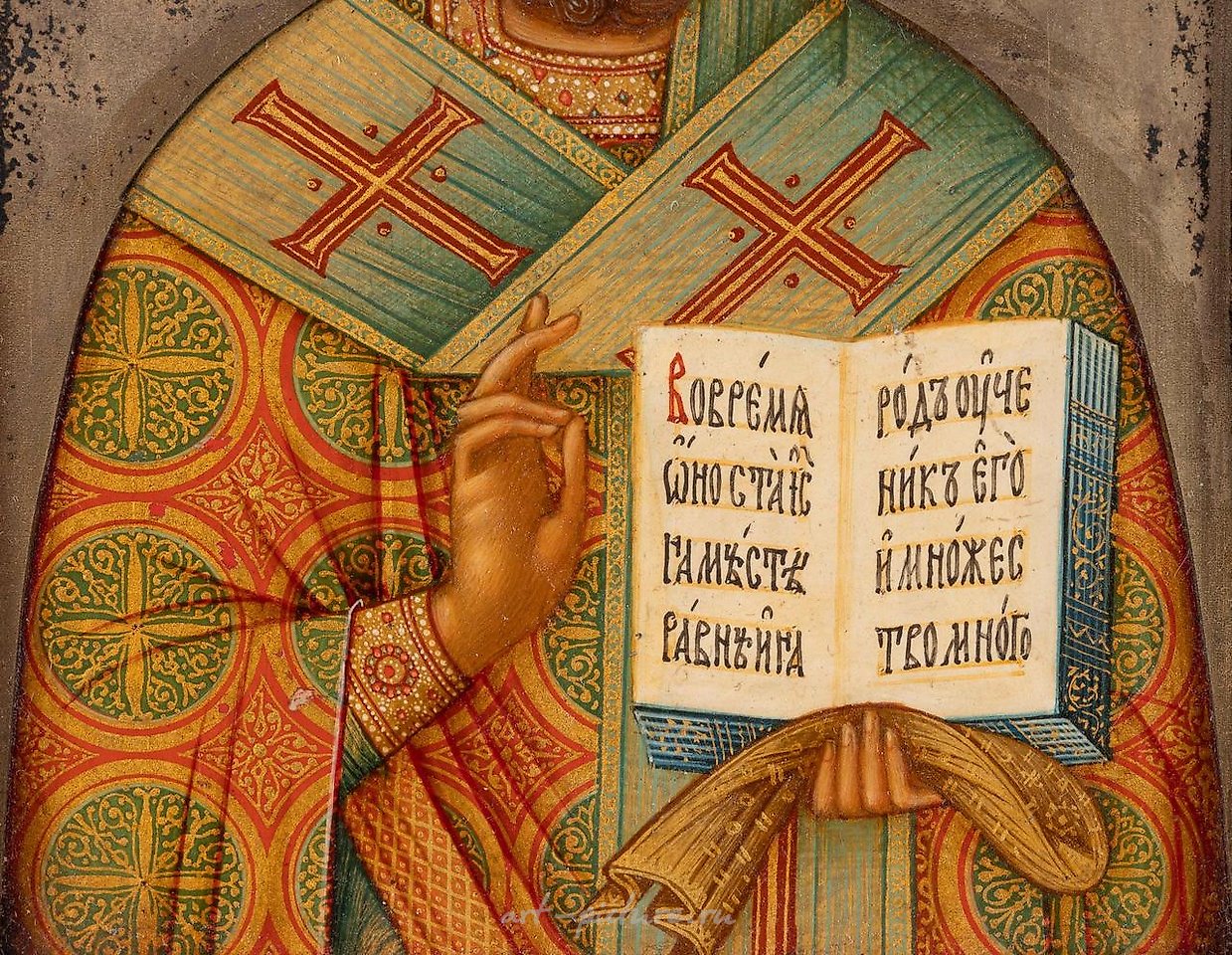 Русское серебро , Икона, благословленная Николаем II, царем России: очень красивое изображение