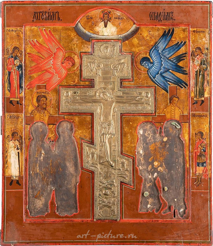 Russian silver , A LARGE STAUROTHEK ICON SHOWING THE CRUCIFIXION OF GOD Russian