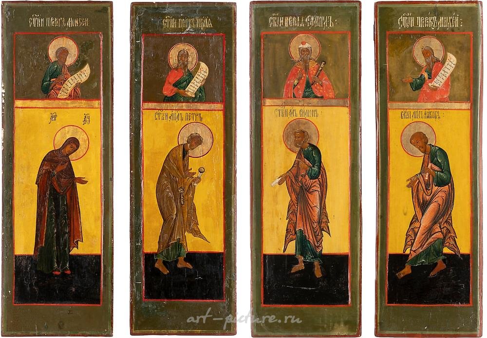 俄罗斯银 , 四个展示教堂祭坛上的先知和使徒的大型图标