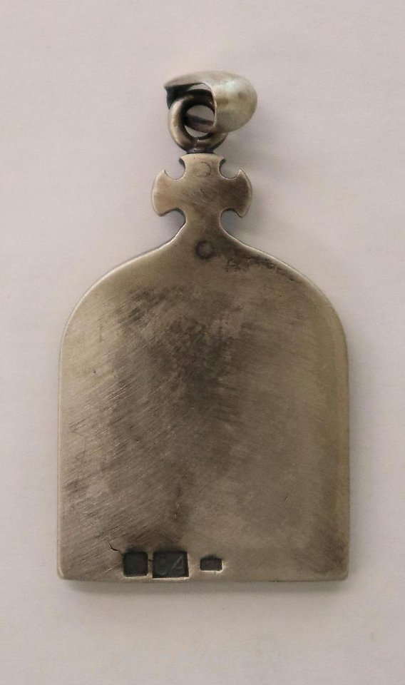 Russian silver , St. Vladimir silver icon, by Michael Perkhin, employee of Ka...