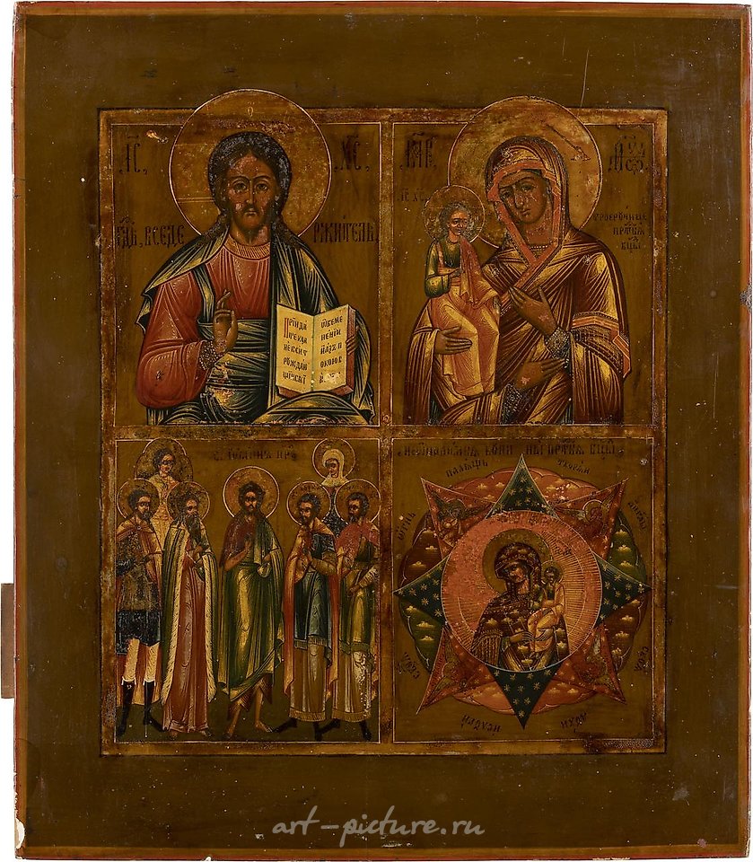 俄罗斯银 , 四面像基督全能者的图标