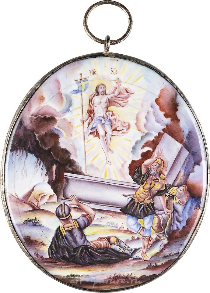 俄罗斯银 , 大型琺瑯圖樣（銀飾）