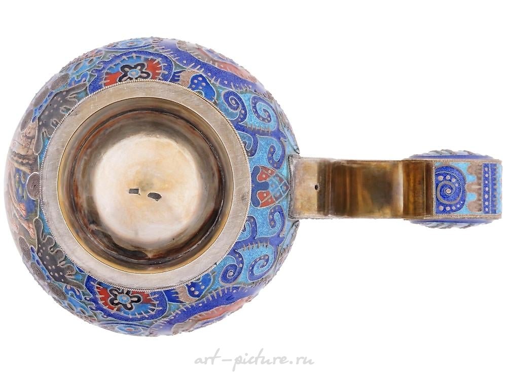 Russian silver , RUSSIAN 84 SILVER AND CLOISONNE ENAMEL KOVSH