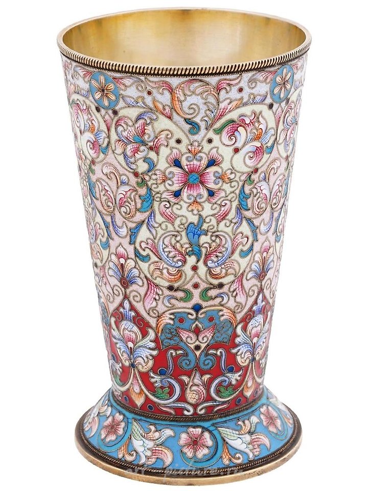 Russian silver , RUSSIAN 84 GILT SILVER CLOISONNE ENAMEL CARD CASE