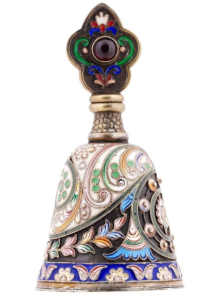 Russian silver , TALL RUSSIAN 88 SILVER CLOISONNE ENAMEL GOBLET CUP