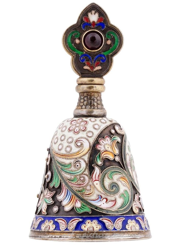 Russian silver , TALL RUSSIAN 88 SILVER CLOISONNE ENAMEL GOBLET CUP