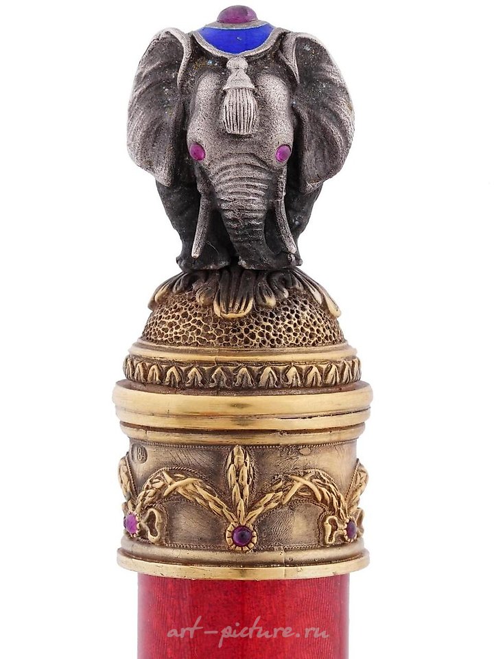 Russian silver , RUSSIAN GILT SILVER ENAMEL AND JADE LETTER OPENER