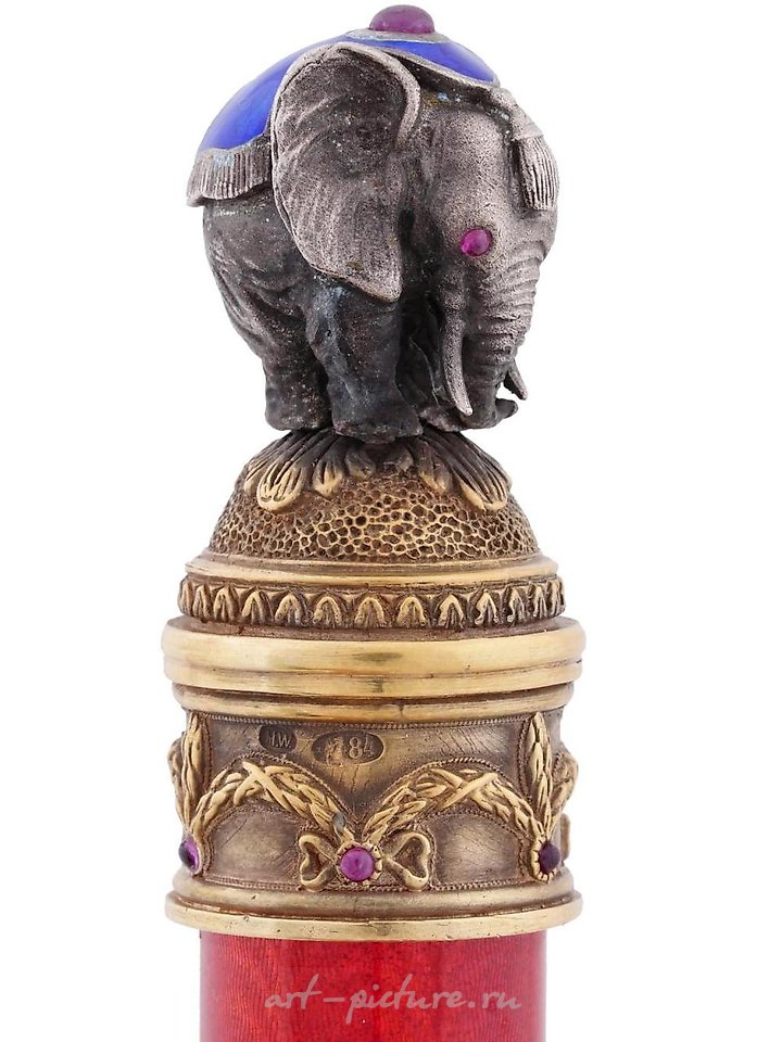 Russian silver , RUSSIAN GILT SILVER ENAMEL AND JADE LETTER OPENER