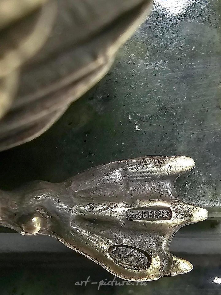 Russian silver , RUSSIAN 88 SILVER ENGRAVED FIGURINE OF HAMSTER