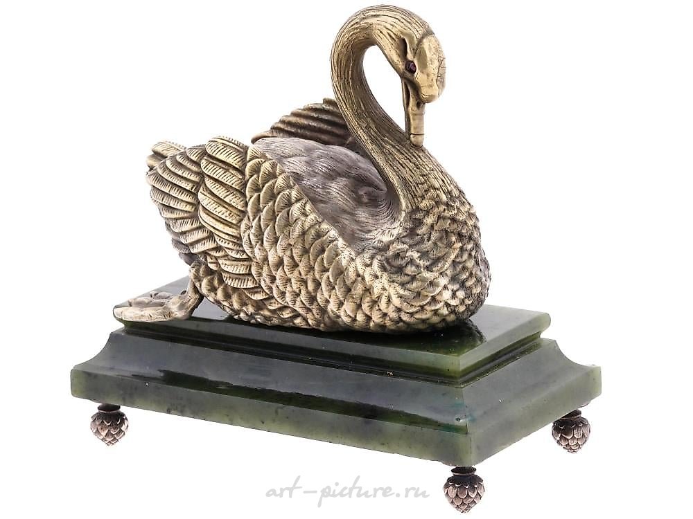 Russian silver , RUSSIAN 88 SILVER ENGRAVED FIGURINE OF HAMSTER