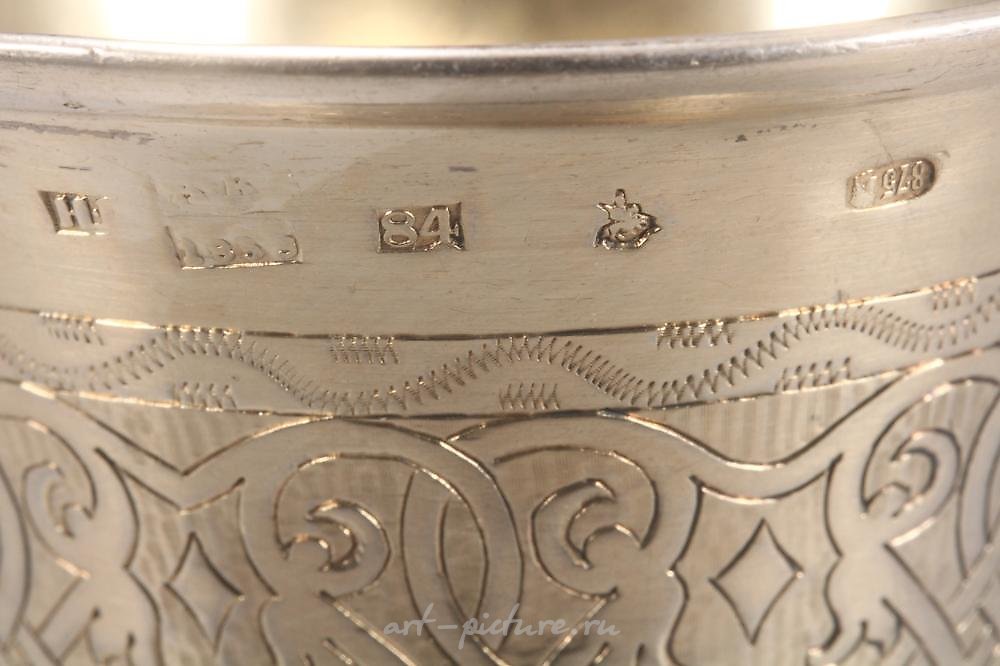 Russian silver , 19th Century Russian Silver Beaker
