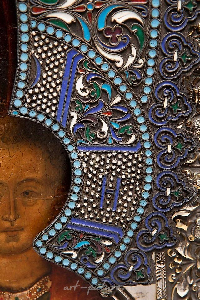 Русское серебро , Икона Центральной России, XIX век. "Богородица Казанская"