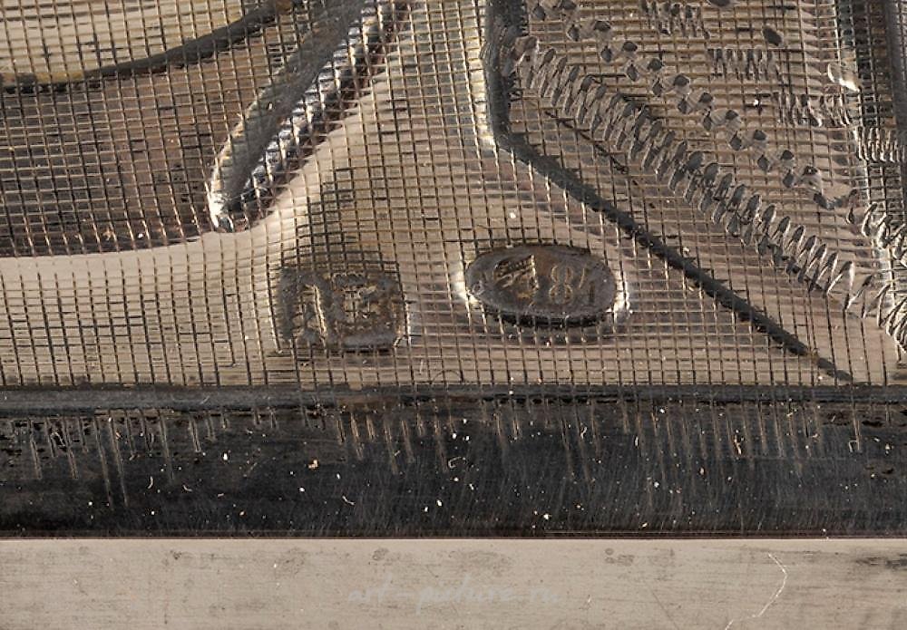 Russian silver , Russian icon of the 19th century. "Virgin with child". Painting...