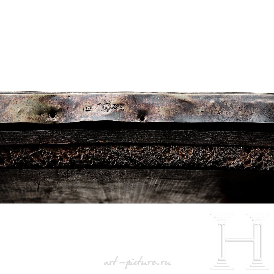 Russian silver , Rare icon with the Mother of God of Smolensk and Schuja (...)