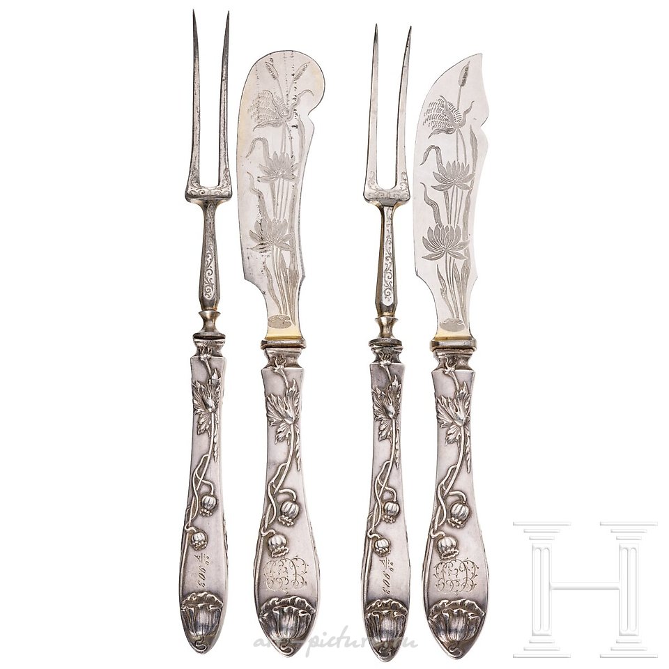 俄罗斯银 , 现代风格的四件餐具套装