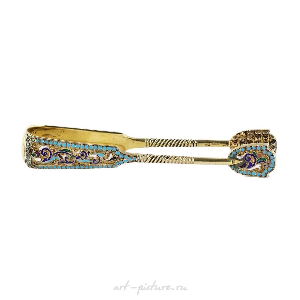 Русское серебро , Серебряная русская сахарница с щипцами