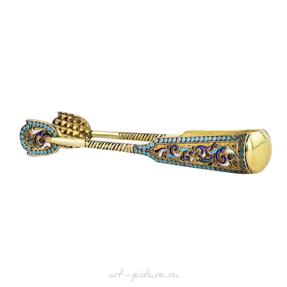 Русское серебро , Серебряная русская сахарница с щипцами