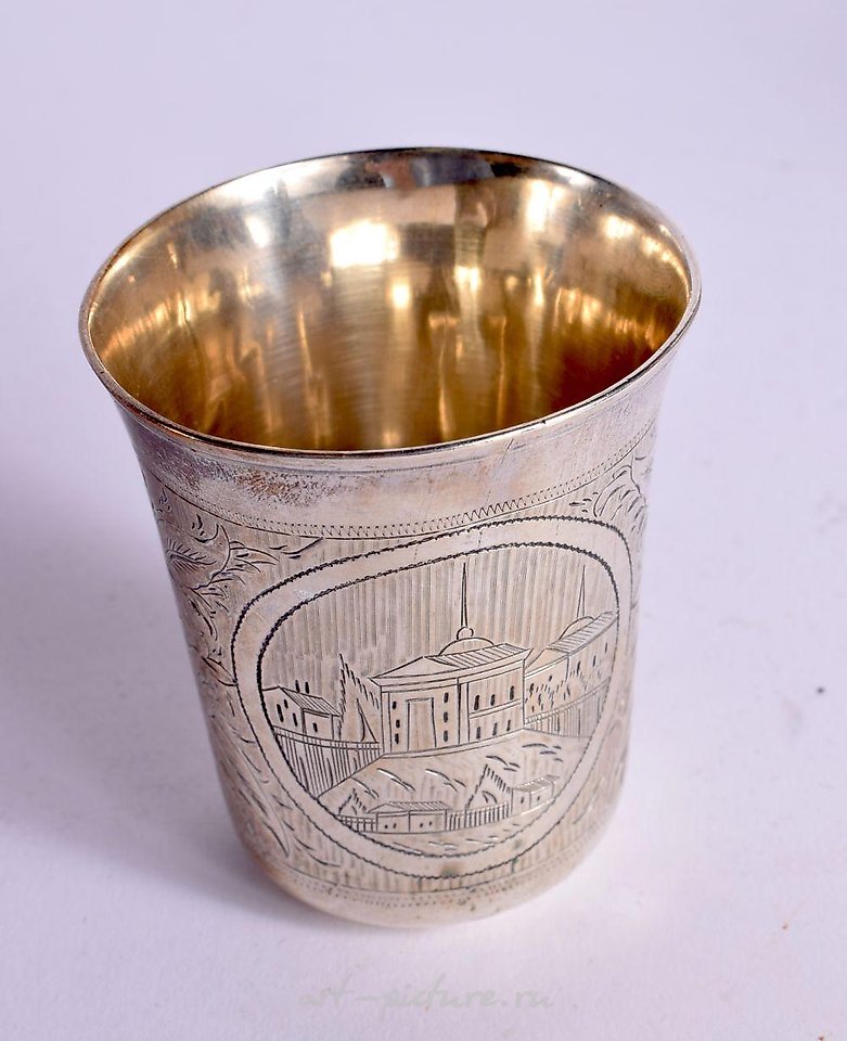 俄罗斯银 , 古董俄罗斯银杯。
