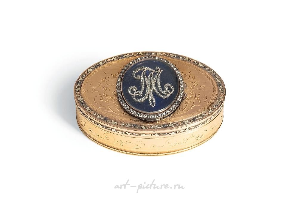 Russian silver , TWO-COLORED GOLD TOBACCO BOX, ENAMELS AND BRILLIANTS, 19TH CENTURY...
